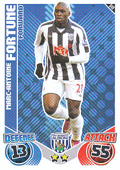 Marc-Antoine Fortune West Bromwich Albion 2010/11 Topps Match Attax #U49